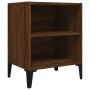 Mesitas de noche 2 uds patas de metal marrón roble 40x30x50 cm de , Mesitas de noche - Ref: Foro24-813109, Precio: 54,47 €, D...
