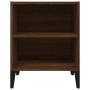 Mesitas de noche 2 uds patas de metal marrón roble 40x30x50 cm de , Mesitas de noche - Ref: Foro24-813109, Precio: 54,47 €, D...