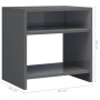 Mesita de noche madera contrachapada gris brillante 40x30x40cm de , Mesitas de noche - Ref: Foro24-800025, Precio: 31,21 €, D...