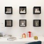 Estantes cubo de pared 6 unidades negro brillo 22x15x22 cm de , Estantes y estanterías - Ref: Foro24-807075, Precio: 40,09 €,...