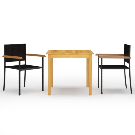 Juego de comedor para jardín 3 piezas negro de vidaXL, Conjuntos de jardín - Ref: Foro24-3067714, Precio: 231,42 €, Descuento: %