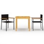 Juego de comedor para jardín 3 piezas negro de vidaXL, Conjuntos de jardín - Ref: Foro24-3067714, Precio: 231,42 €, Descuento: %