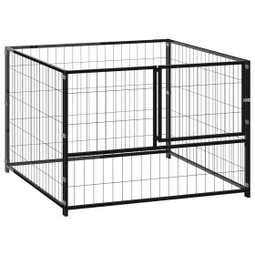 Perrera de acero negro 100x100x70 cm de , Casetas y cercados para perros - Ref: Foro24-150789, Precio: 115,48 €, Descuento: %