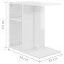 Mesa auxiliar madera contrachapada blanco brillante 50x30x50 cm de , Mesas auxiliares - Ref: Foro24-803026, Precio: 36,24 €, ...