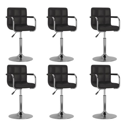 Sillas de comedor giratorias 6 unidades cuero sintético negro de , Sillas de comedor - Ref: Foro24-3087897, Precio: 369,21 €,...