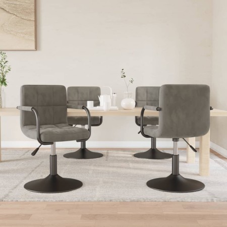 Sillas de comedor giratorias 4 unidades terciopelo gris claro de , Sillas de comedor - Ref: Foro24-3087919, Precio: 254,50 €,...