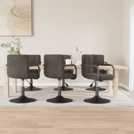 Sillas de comedor giratorias 6 unidades terciopelo gris oscuro de , Sillas de comedor - Ref: Foro24-3087931, Precio: 382,43 €...