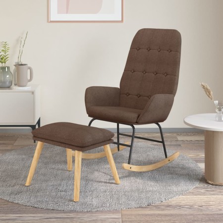 Sillón mecedora con taburete tela gris taupe de , Mecedoras - Ref: Foro24-3097713, Precio: 145,96 €, Descuento: %