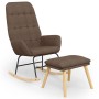 Sillón mecedora con taburete tela gris taupe de , Mecedoras - Ref: Foro24-3097713, Precio: 145,96 €, Descuento: %