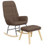 Sillón mecedora con taburete tela gris taupe de , Mecedoras - Ref: Foro24-3097713, Precio: 145,96 €, Descuento: %