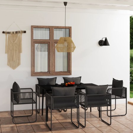 Juego de comedor de jardín 7 piezas negro de , Conjuntos de jardín - Ref: Foro24-3099086, Precio: 536,41 €, Descuento: %