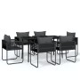 Juego de comedor de jardín 7 piezas negro de , Conjuntos de jardín - Ref: Foro24-3099086, Precio: 536,41 €, Descuento: %