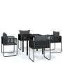 Juego de comedor para jardín 5 piezas negro de , Conjuntos de jardín - Ref: Foro24-3099078, Precio: 357,46 €, Descuento: %