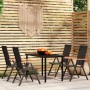 Juego de comedor para jardín 5 piezas negro de , Conjuntos de jardín - Ref: Foro24-3099115, Precio: 387,61 €, Descuento: %