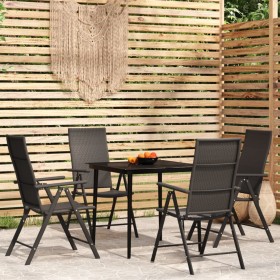 Juego de comedor para jardín 5 piezas negro de , Conjuntos de jardín - Ref: Foro24-3099108, Precio: 348,14 €, Descuento: %
