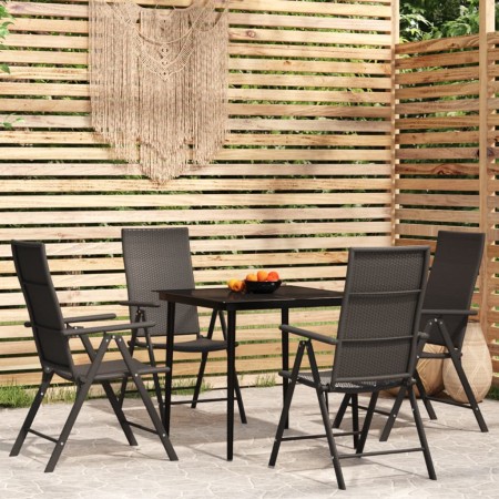 Juego de comedor para jardín 5 piezas negro de , Conjuntos de jardín - Ref: Foro24-3099108, Precio: 348,14 €, Descuento: %