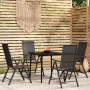 Juego de comedor para jardín 5 piezas negro de , Conjuntos de jardín - Ref: Foro24-3099108, Precio: 348,14 €, Descuento: %