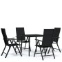 Juego de comedor para jardín 5 piezas negro de , Conjuntos de jardín - Ref: Foro24-3099108, Precio: 348,14 €, Descuento: %