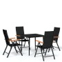 Juego de comedor para jardín 5 piezas negro de , Conjuntos de jardín - Ref: Foro24-3099120, Precio: 368,45 €, Descuento: %