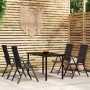 Juego de comedor para jardín 5 piezas negro de , Conjuntos de jardín - Ref: Foro24-3099103, Precio: 373,14 €, Descuento: %