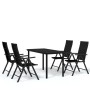 Juego de comedor para jardín 5 piezas negro de , Conjuntos de jardín - Ref: Foro24-3099103, Precio: 373,14 €, Descuento: %