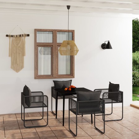 Juego de comedor para jardín 5 piezas negro de , Conjuntos de jardín - Ref: Foro24-3099084, Precio: 381,19 €, Descuento: %