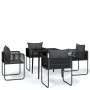 Juego de comedor para jardín 5 piezas negro de , Conjuntos de jardín - Ref: Foro24-3099084, Precio: 381,19 €, Descuento: %