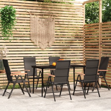 Juego de comedor para jardín 7 piezas negro de , Conjuntos de jardín - Ref: Foro24-3099122, Precio: 527,37 €, Descuento: %