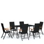 Juego de comedor para jardín 7 piezas negro de , Conjuntos de jardín - Ref: Foro24-3099122, Precio: 527,37 €, Descuento: %