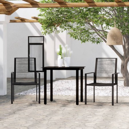 Juego de comedor de jardín 3 piezas negro de , Conjuntos de jardín - Ref: Foro24-3099197, Precio: 181,97 €, Descuento: %