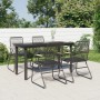 Juego de comedor de jardín 5 piezas ratán PVC negro de , Conjuntos de jardín - Ref: Foro24-3099211, Precio: 335,86 €, Descuen...