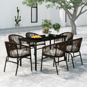 Juego de comedor de jardín 7 piezas marrón de , Conjuntos de jardín - Ref: Foro24-3099230, Precio: 820,76 €, Descuento: %