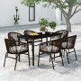 Juego de comedor de jardín 7 piezas marrón de , Conjuntos de jardín - Ref: Foro24-3099230, Precio: 820,76 €, Descuento: %