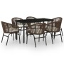 Juego de comedor de jardín 7 piezas marrón de , Conjuntos de jardín - Ref: Foro24-3099230, Precio: 820,76 €, Descuento: %