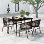 Juego de comedor de jardín 5 piezas con cojines marrón de , Conjuntos de jardín - Ref: Foro24-3099247, Precio: 564,09 €, Desc...