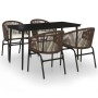 Juego de comedor de jardín 5 piezas con cojines marrón de , Conjuntos de jardín - Ref: Foro24-3099247, Precio: 564,09 €, Desc...