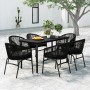 Juego de comedor para jardín 7 piezas negro de , Conjuntos de jardín - Ref: Foro24-3099224, Precio: 720,07 €, Descuento: %