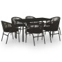 Juego de comedor para jardín 7 piezas negro de , Conjuntos de jardín - Ref: Foro24-3099224, Precio: 720,07 €, Descuento: %