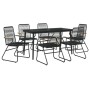 Juego de comedor de jardín 7 piezas ratán PVC negro de , Conjuntos de jardín - Ref: Foro24-3099218, Precio: 441,47 €, Descuen...