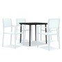 Juego de comedor de jardín de 5 piezas blanco de , Conjuntos de jardín - Ref: Foro24-3099270, Precio: 307,92 €, Descuento: %