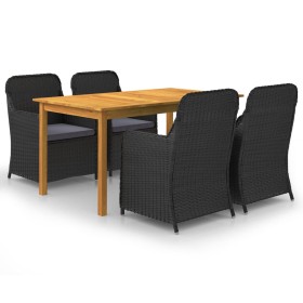 Juego de comedor para jardín 5 piezas negro de vidaXL, Conjuntos de jardín - Ref: Foro24-3067816, Precio: 681,42 €, Descuento: %