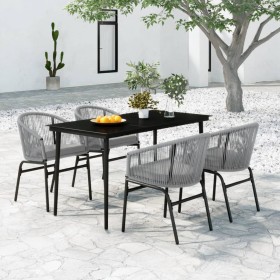 Juego de comedor para jardín 5 piezas ratán sintético gris de , Conjuntos de jardín - Ref: Foro24-3099253, Precio: 446,30 €, ...