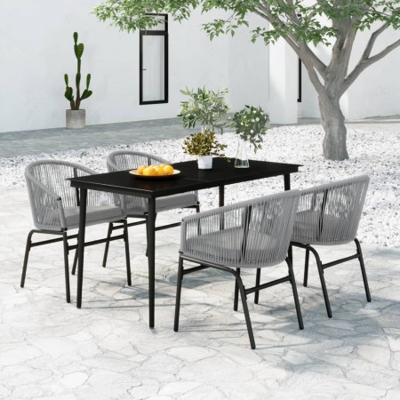 Juego de comedor para jardín 5 piezas ratán sintético gris de , Conjuntos de jardín - Ref: Foro24-3099253, Precio: 446,30 €, ...
