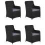 Juego de comedor para jardín 5 piezas negro de vidaXL, Conjuntos de jardín - Ref: Foro24-3067816, Precio: 681,42 €, Descuento: %