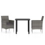 Juego de comedor de jardín 3 piezas con cojines gris y negro de , Conjuntos de jardín - Ref: Foro24-3099287, Precio: 211,90 €...