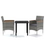 Juego de comedor de jardín 3 piezas con cojines gris y negro de , Conjuntos de jardín - Ref: Foro24-3099335, Precio: 234,68 €...