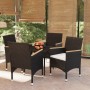 Juego de comedor de jardín 5 piezas con cojines negro de , Conjuntos de jardín - Ref: Foro24-3099342, Precio: 302,79 €, Descu...