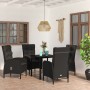 Juego de comedor de jardín 5 piezas con cojines negro de , Conjuntos de jardín - Ref: Foro24-3099354, Precio: 547,97 €, Descu...