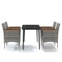 Juego de comedor para jardín 5 piezas con cojines gris y negro de , Conjuntos de jardín - Ref: Foro24-3099349, Precio: 379,94...