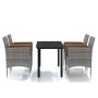 Juego de comedor para jardín 5 piezas con cojines gris y negro de , Conjuntos de jardín - Ref: Foro24-3099337, Precio: 406,92...